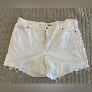 White denim cut off shorts